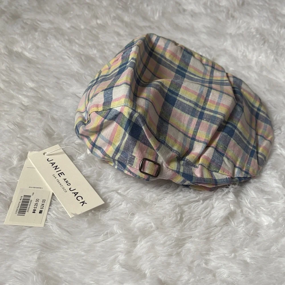 NWT Janie And Jack Plaid Easter Line Size 2 To 3 Kids Hat